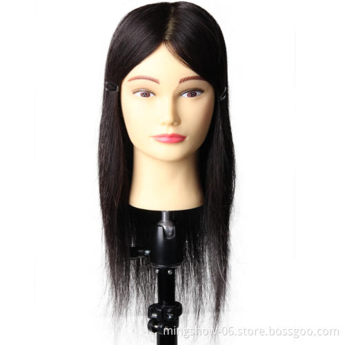 100% human hair training mannequin cutting head with long hair